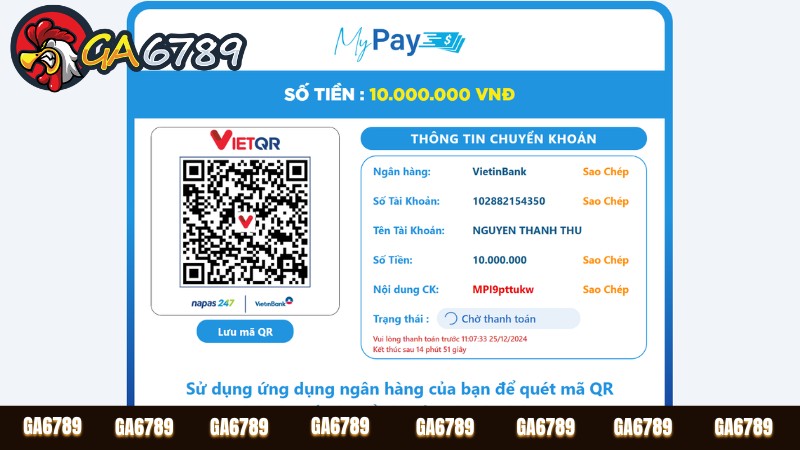 Nạp tiền Ga6789
